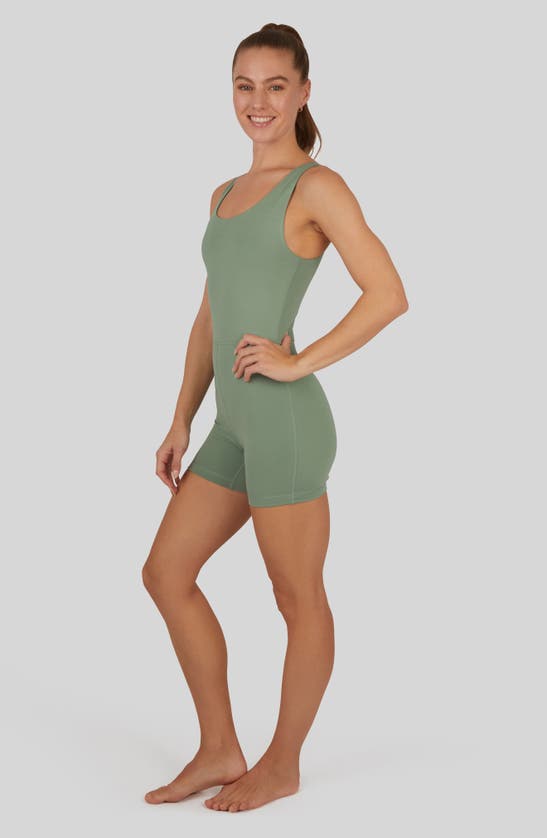 Shop Yogalicious Lux Core Endurance Romper In Lily Pad