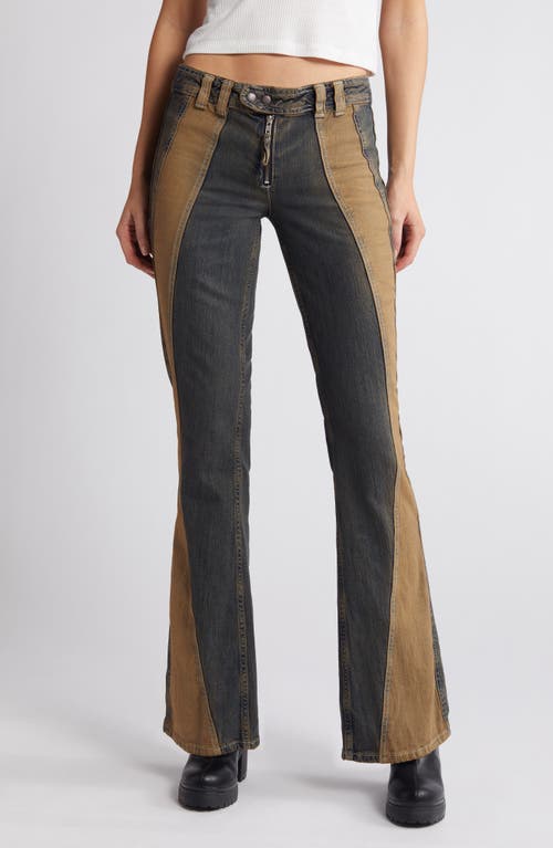 Motocross Mid Rise Flare Jeans in Mid Wash