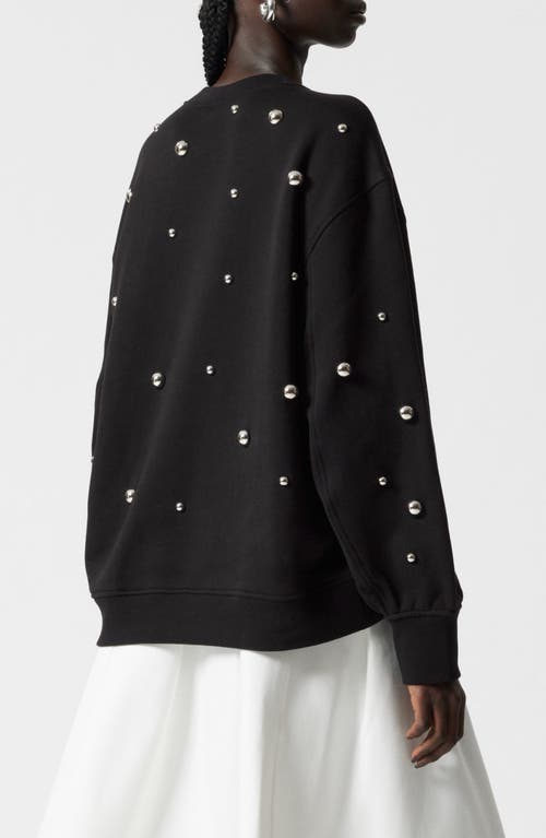 & OTHER STORIES & OTHER STORIES STUD ACCENT OVERSIZE COTTON SWEATSHIRT 