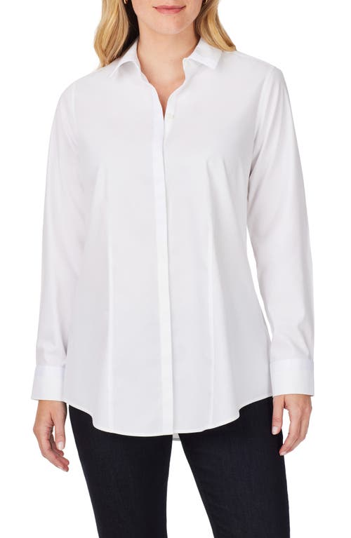 Foxcroft Thea Button-Up Shirt White at Nordstrom,