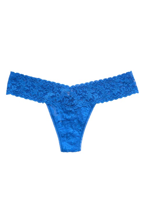 Hanky Panky Signature Lace Low Rise Thong Cerulean Blue In Across The Pond