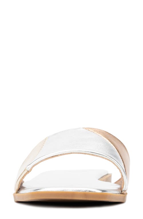 New York And Company Janice Slide Sandal In Silver/gold