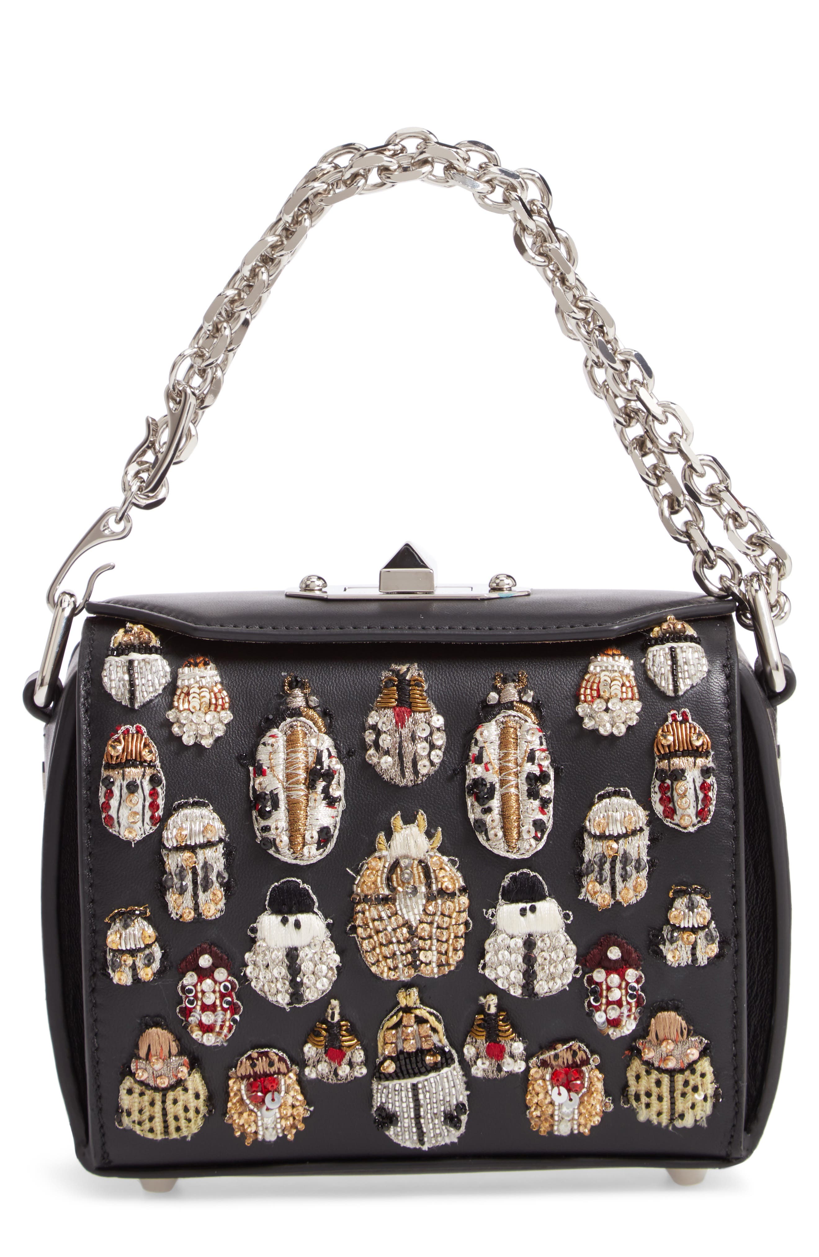 Alexander McQueen Embellished Box Bag 16 Leather Bag Nordstrom