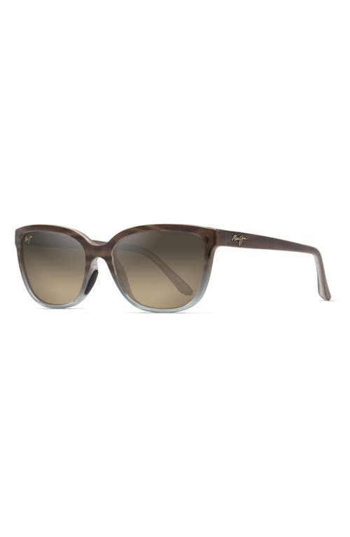 Maui Jim Honi Polarized Cat-eye Sunglasses In Sandstone With Blue/bronze