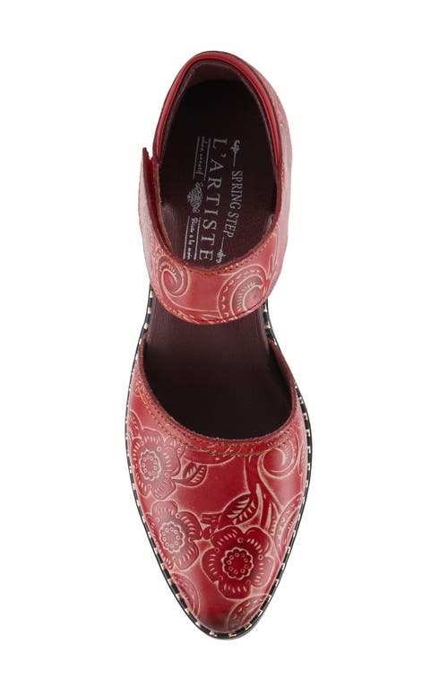 L'artiste By Spring Step Jazzberry Ankle Strap Pump In Red Multi