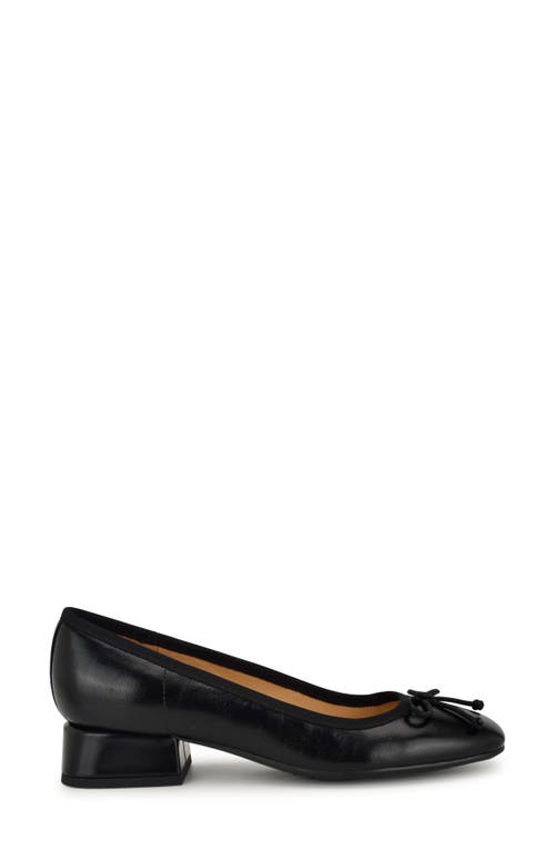 Nine West Women's Saruh Square Toe Slip-on Dress Pumps In Black Leather