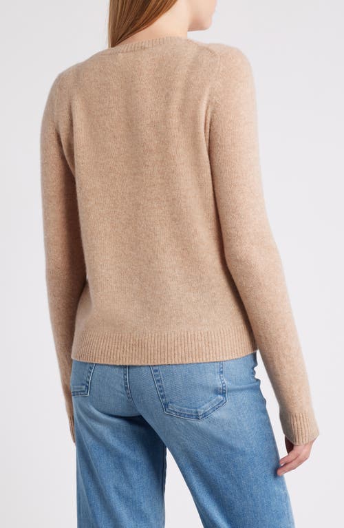 Caslonr Caslon(r) Cashmere Crewneck Sweater In Tan Camel Dark Heather