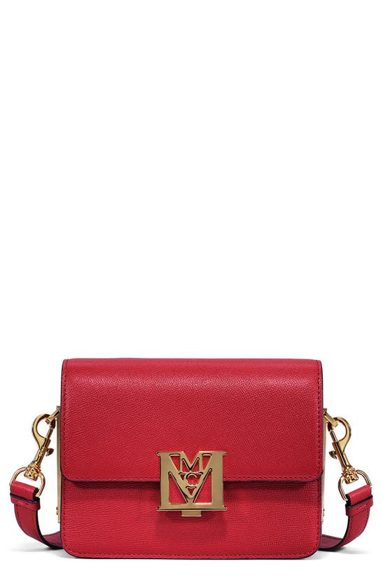 MCM MENA VISETOS LEATHER CROSSBODY BAG,MWSBSLM02