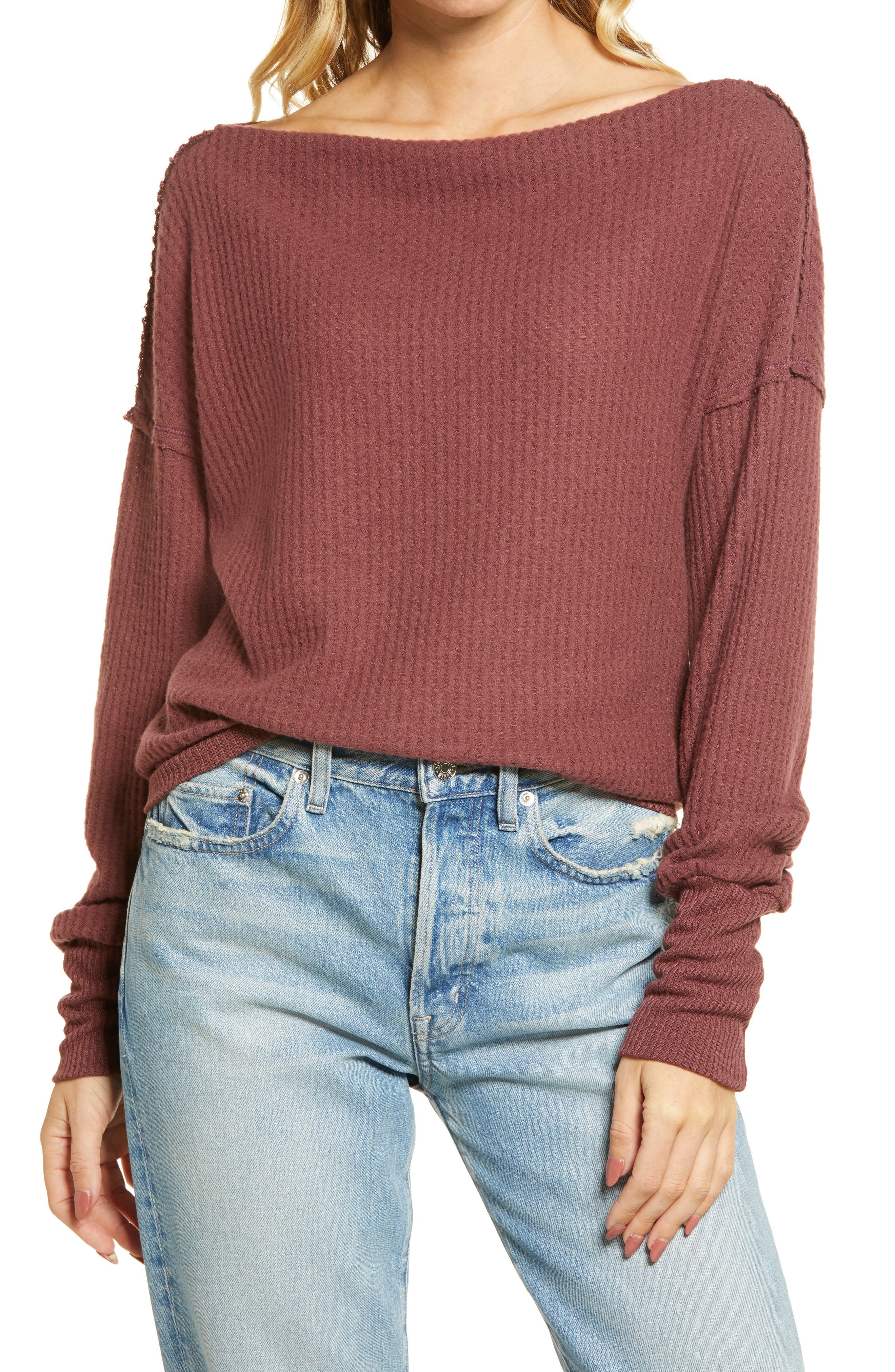 off the shoulder thermal top