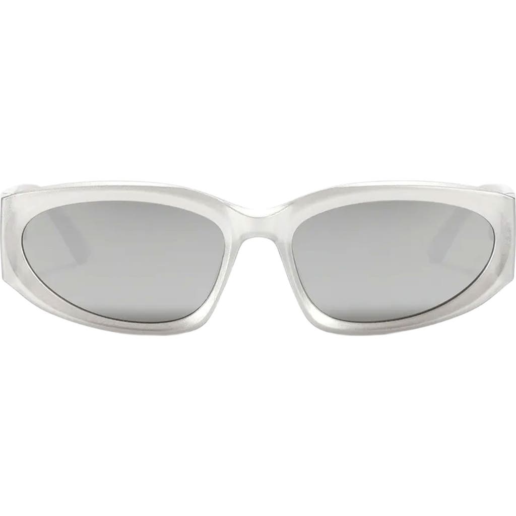 Fifth & Ninth Shea 59mm Polarized Gradient Oval Sunglasses In Silver/silver