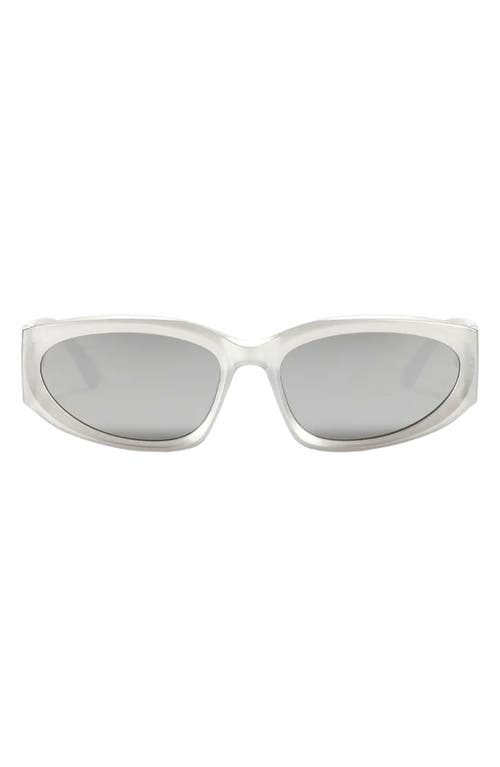 Fifth & Ninth Shea 59mm Polarized Gradient Oval Sunglasses In Silver/silver