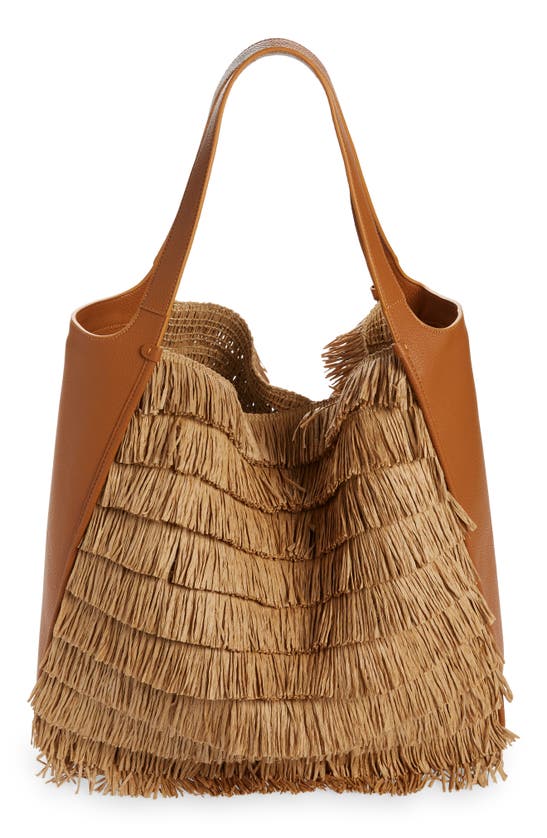 Simon Miller Banyan Straw Tote In Paper Straw Fringe