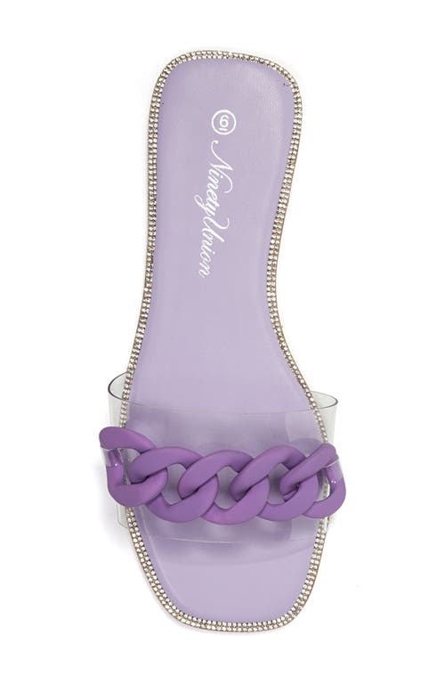 Ninety Union Women's Tampa Chain Link Vinyl Slides In Purple