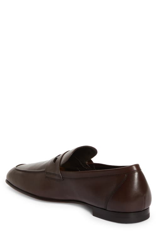 Shop Tod's Deconstructed Penny Loafer In Cioccolato