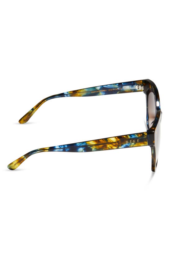 Shop Diff Maya 56mm Polarized Round Sunglasses In Brown Gradient
