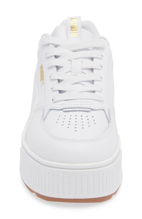 Puma Karmen Rebelle Platform Sneaker In White- White-gold