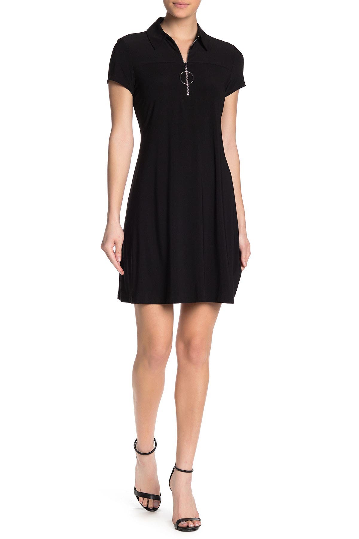 MSK Quarter Zip Short Sleeve Dress Nordstrom Rack