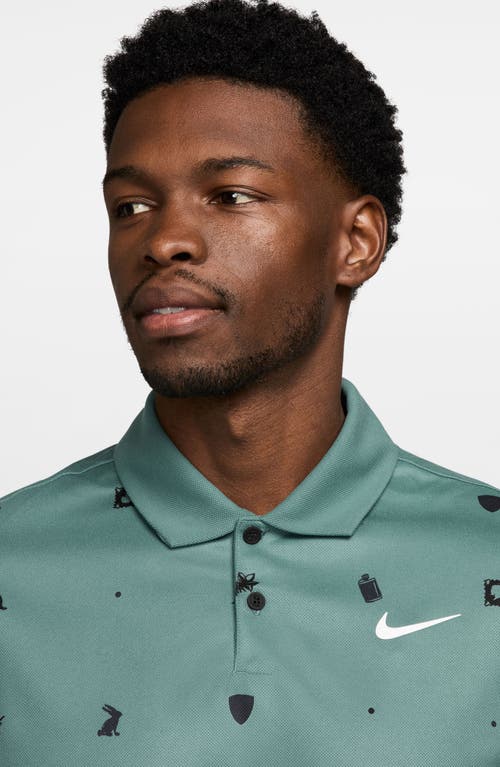 Shop Nike Icon Print Dri-fit Golf Polo In Bicoastal/white