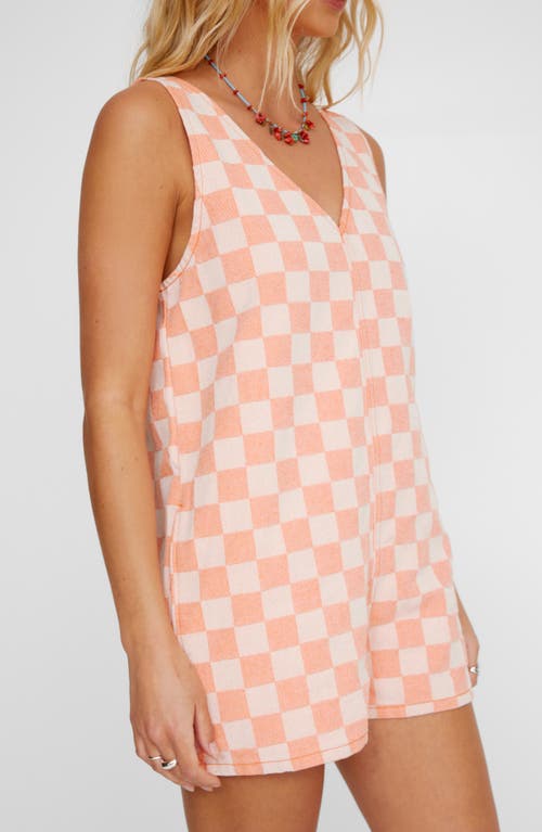 Shop Nasty Gal Checkerboard Twill Romper In Orange