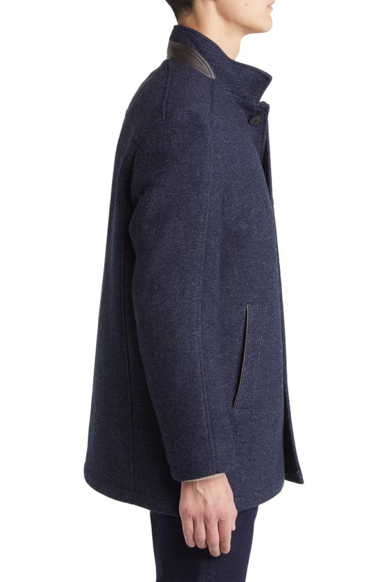 JOHNSTON & MURPHY JOHNSTON & MURPHY UPTON BIB INSERT WOOL BLEND CAR COAT