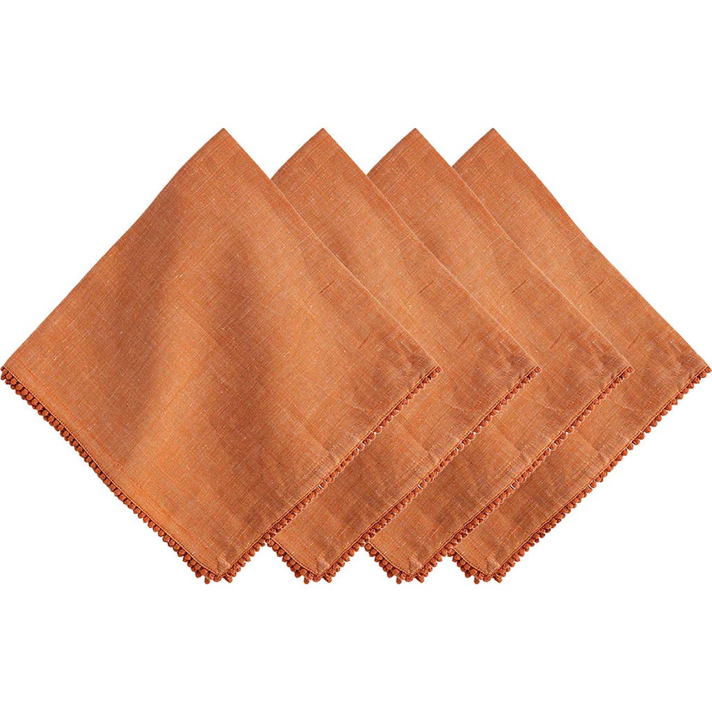 Juliska Berry Trim Blush Napkin, Set Of 4 In Persimmon