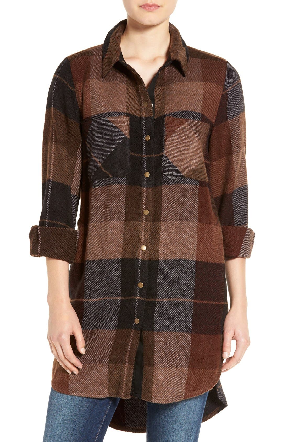Dex Plaid Flannel Tunic Nordstrom