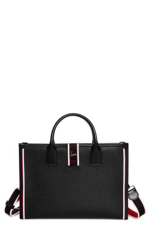 Shop Christian Louboutin Nastroloubi Fique À Vontade Calfskin Briefcase In Black/multi/black