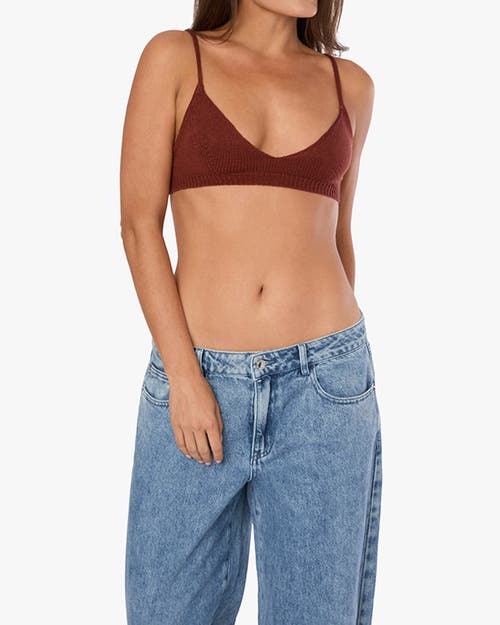 Weworewhat Sweater Bra Top In Chestnut