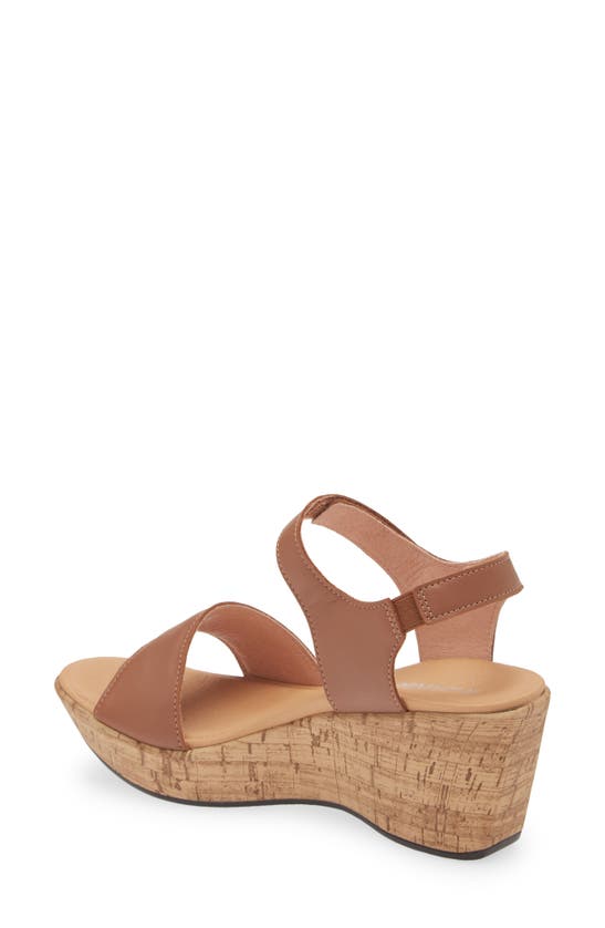 Shop Naot Summer Platform Wedge Sandal In Caramel Leather