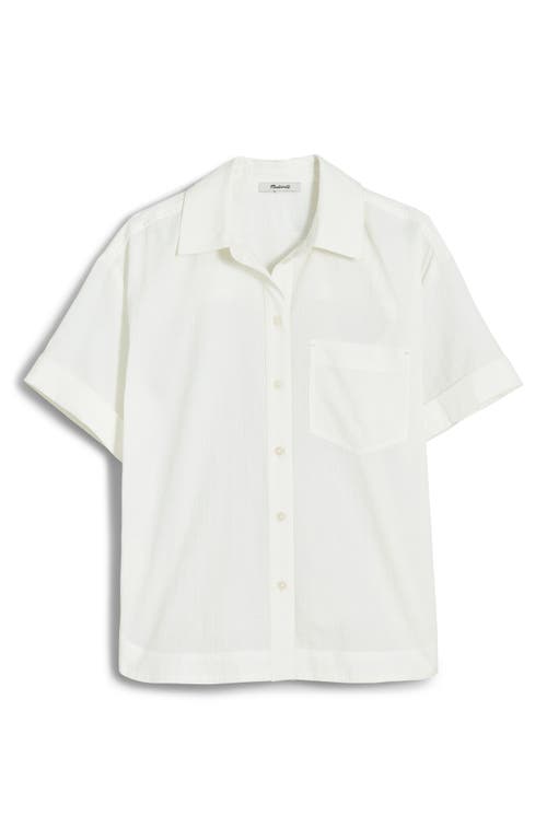 Madewell Oversize Boxy Short Sleeve Seersucker Button-Up Shirt Eyelet White at Nordstrom,