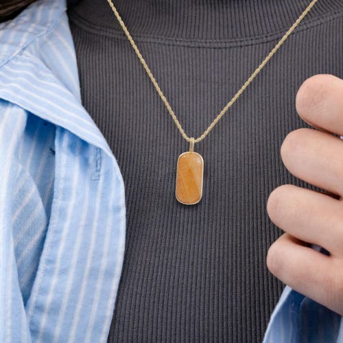 Luvmyjewelry Yellow Lace Agate Tag In 14k Yellow Gold Plated Sterling Silver In 14kt Gold Vermeil On Sterling