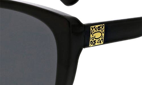Oscar De La Renta Rounded Modern 54mm Cat Eye Polarized Sunglasses In Black