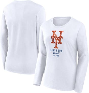 Women's New York Mets White/Royal Plus Size Colorblock T-Shirt