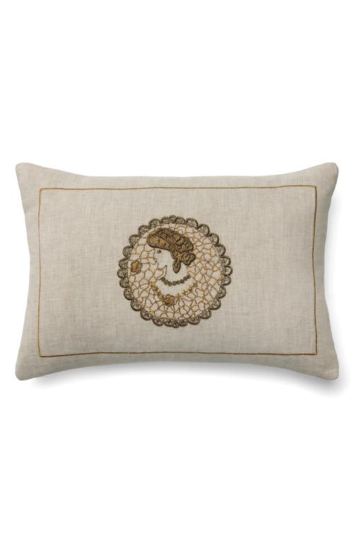 Shop Sferra Cameo Accent Pillow In Natural/gold