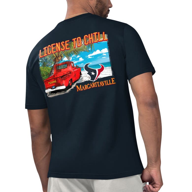 Shop Margaritaville Navy Houston Texans Licensed To Chill T-shirt