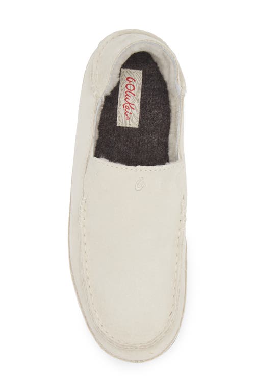 Olukai Nohea Nubuck Slipper In Bone/bone