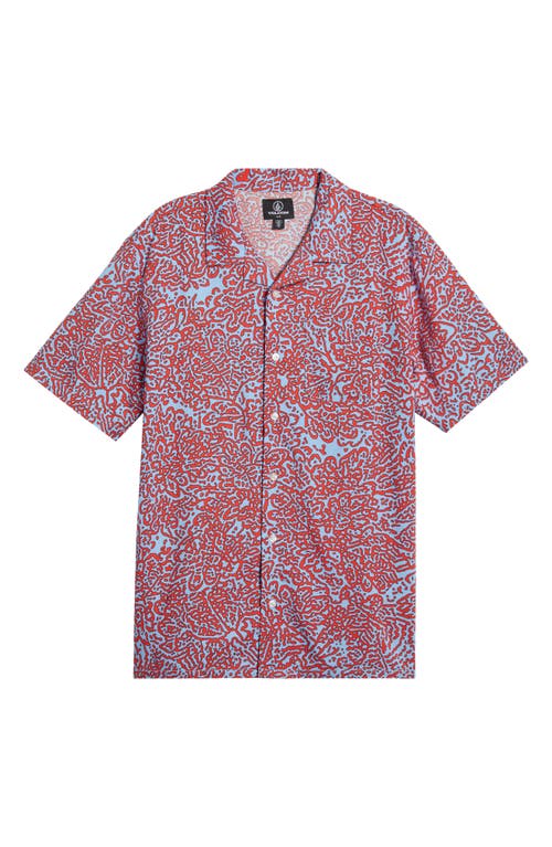 Shop Volcom Purestone Camp Shirt In Blue Bird