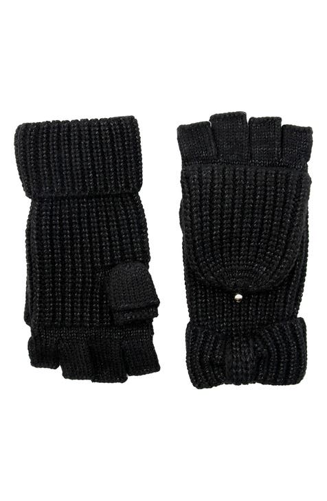 Kate Spade New York Arabesque Quilted Zipper Gloves, Womens, M, Black