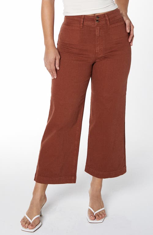 Shop Unpublished Gemma Crop Wide Leg Jeans In Rust Brown