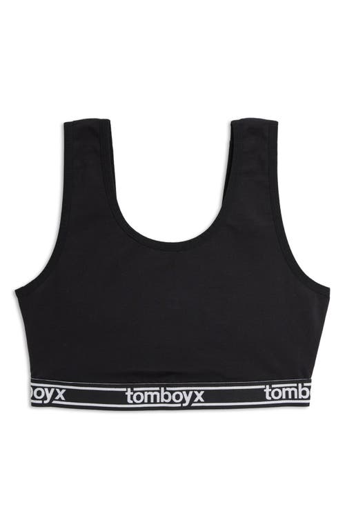 TomboyX Essentials Soft Bra in Black Logo 