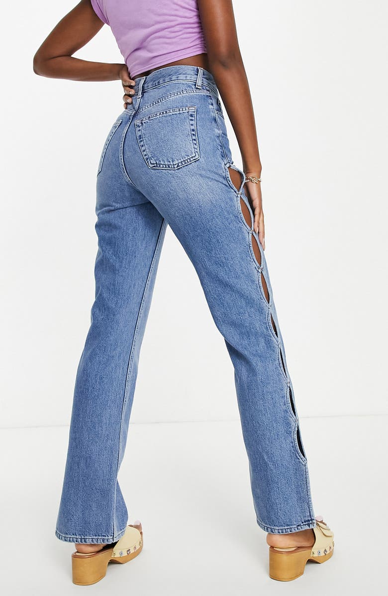 Topshop Kort High Waist Keyhole Straight Leg Jeans | Nordstrom