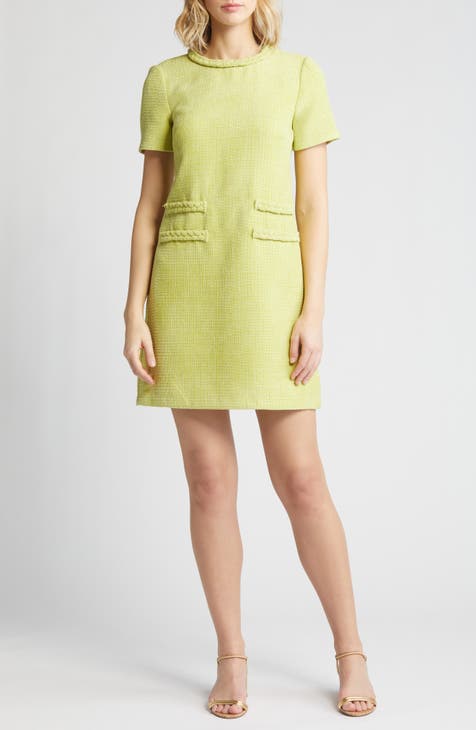 Bold one-shoulder printed cotton-blend bouclé mini dress