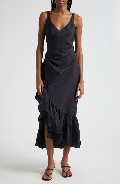 Cinq à Sept Mimi Ruffle Detail Dress Black at Nordstrom,