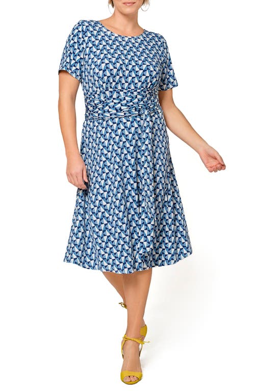 Leota Brittany Print Fit & Flare Jersey Midi Dress in Sgbs - Sunrise Geo