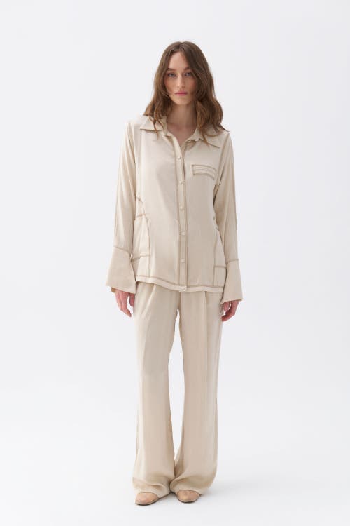 NOCTURNE NOCTURNE CONTRAST TOPSTITCHED SHIRT