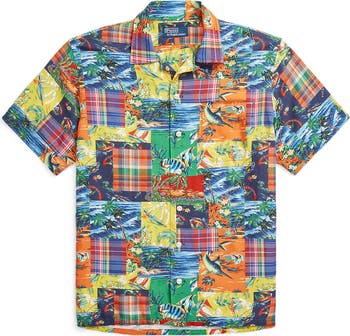Polo Ralph Lauren Classic Fit Patchwork Print Short Sleeve Button