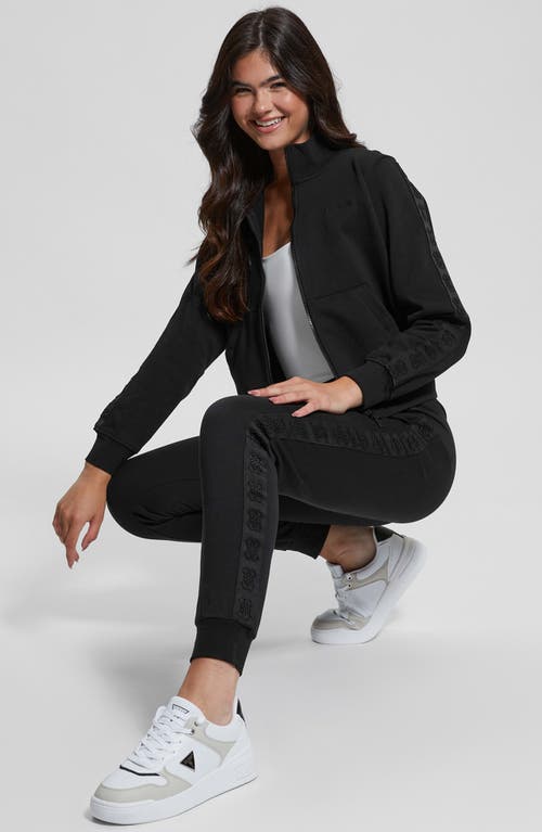 Shop Guess Stacie Fleece Jacket In Jet Black A996