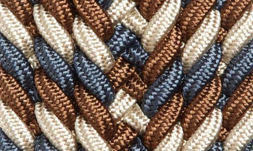 Torino Woven Belt In Blue/cream/brown