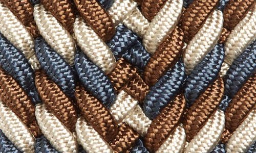 Shop Torino Woven Belt In Blue/cream/brown