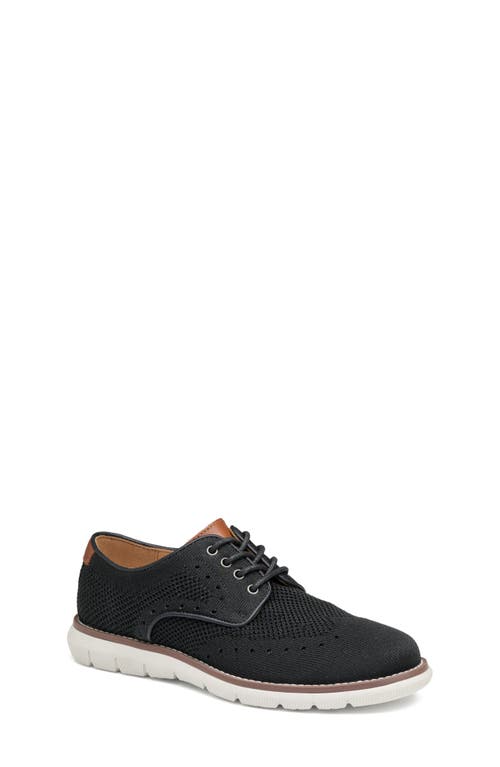 Shop Johnston & Murphy Kids' Holden Knit Wingtip Derby In Black Knit